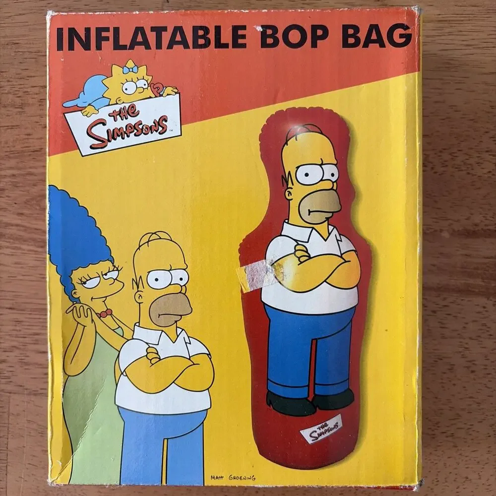 The Simpsons Homer Inflatable Bop Bag Boxed Vintage 2000 New